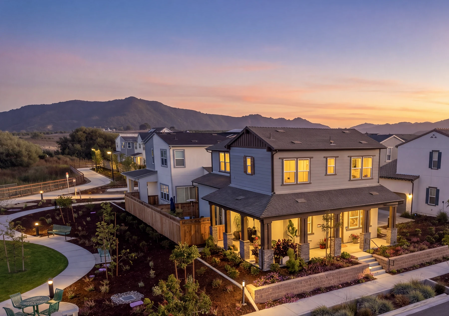 240 Foxtrot Ct at sunset